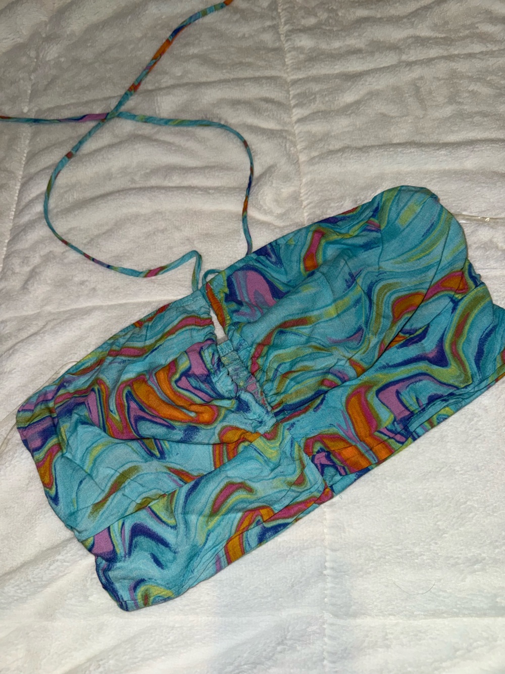 wild fable Turquoise Multicolor Swirl Top - Picture 3 of 4